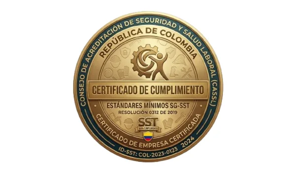 Sello del certificado de cumplimiento de los estándares mínimos del SG-SST en Colombia